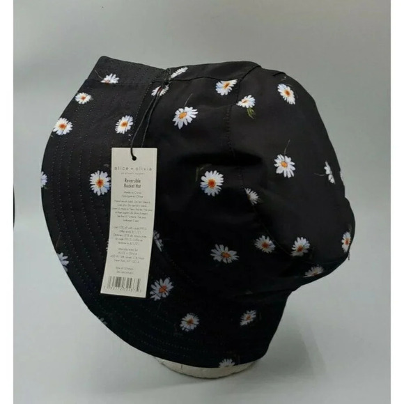 NEW Alice + Olivia By Stacey Bendet Reversible Bucket Hat Multicolor Daisy White - Picture 6 of 10